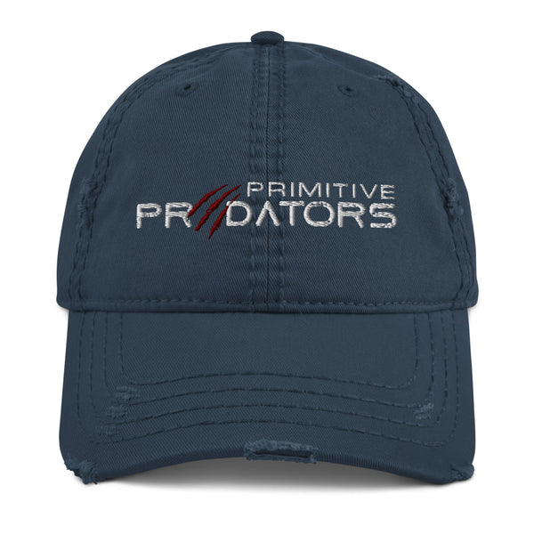 Distressed Dad Hat - Primitive Predator Logo  / Navy